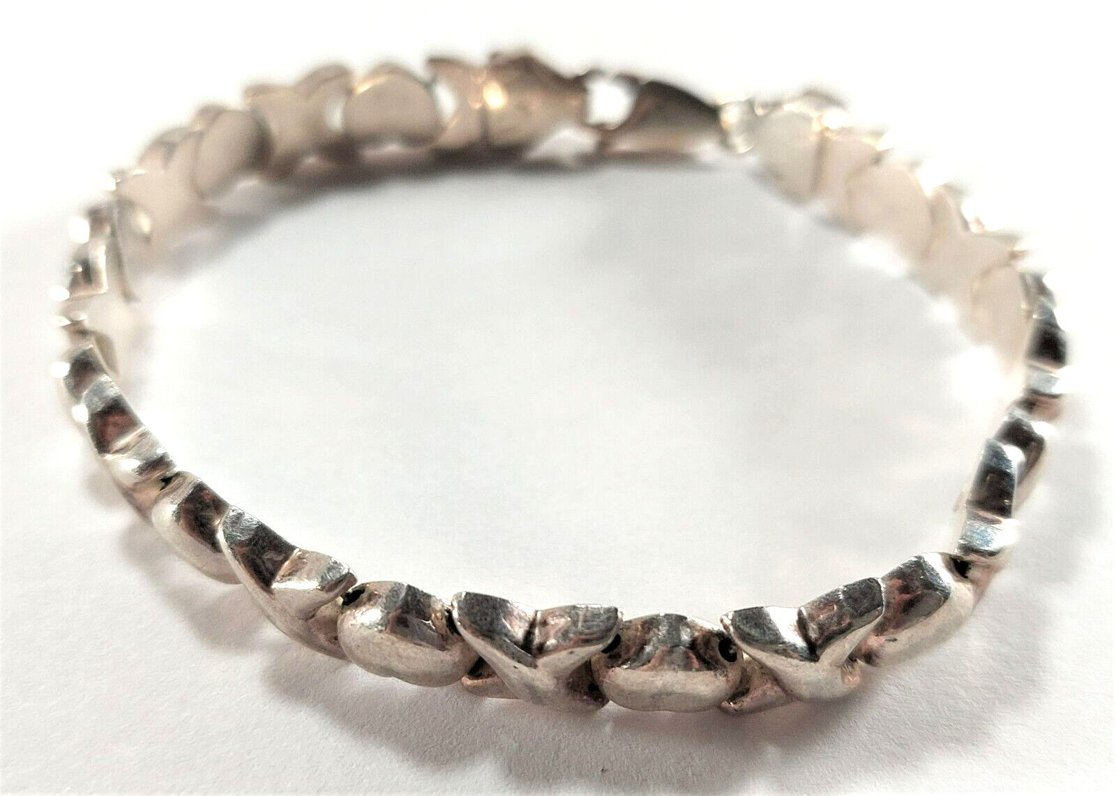 Italy 925 sterling 7 1/16 inch hugs and kisses bracelet
