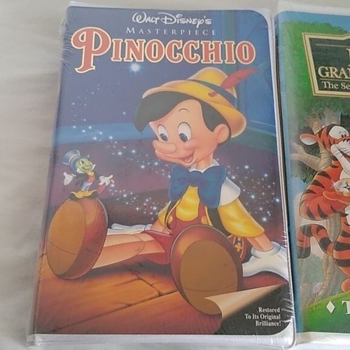 Disney VHS Aladdin, Pooh's Grand Adventure + Pinocchio Sealed - Imagen 2 de 9