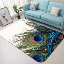 3D Peacock Feathers 57 Non Slip Rug Mat Room Mat Quality Elegant Photo Carpet AU
