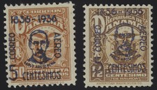 PANAMA 1936 Scott No. C19, C20 F-VF Hinged OG- 2005 Rendon Cert - cat $400