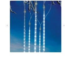 Holiday Time 12-Count Cool White LED Dripping Icicle Christmas Lights, 16-feet