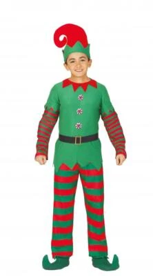 GUIRCA COSTUME ELFO AIUTANTE BABBO NATALE CARNEVALE VESTITO GUIRMA BAMBINO NATALE ELFO