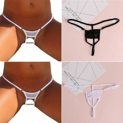 Sexy Women Thong G-string Pantie Lingerie Underwear Crotchles Sheer T-back Brief