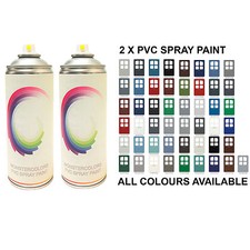 PVC Spray Paint 400ml Cans x2 for Window Door Frame | Plastic Facia Gloss  Matte
