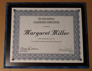 10.5 x 13.0 Wall Award Plaque Recognition Certificate Outstanding Employee