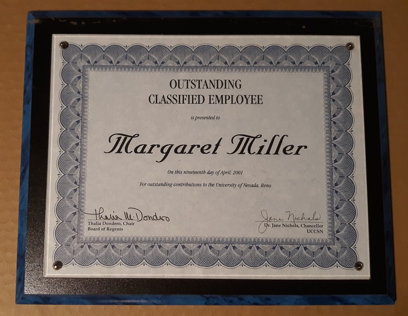 10.5 x 13.0 Wall Award Plaque Recognition Certificate Outstanding Employee