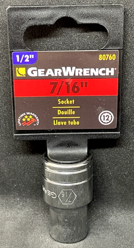 GEARWRENCH 1/2" Stecknuss 7/16" SAE – 12-kant, Schwarz, Für Reduzierte Abrundung