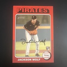 2024 Topps Heritage RED/White BORDER SP #216 Jackson Wolf Error RC