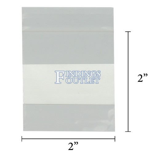 2"x2" Plastic Bags Reclosable Pack of 100 Poly Baggies w/ Writing Block - Picture 6 of 6