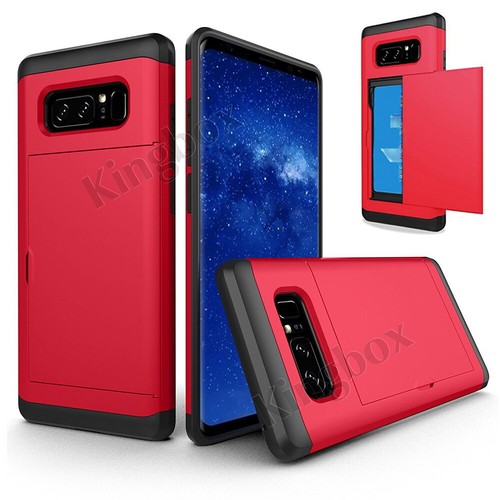 Samsung Galaxy Note 8 9 Slide Card Slot Wallet Cover Slim Case S8 S9 S10 Plus - Picture 18 of 21