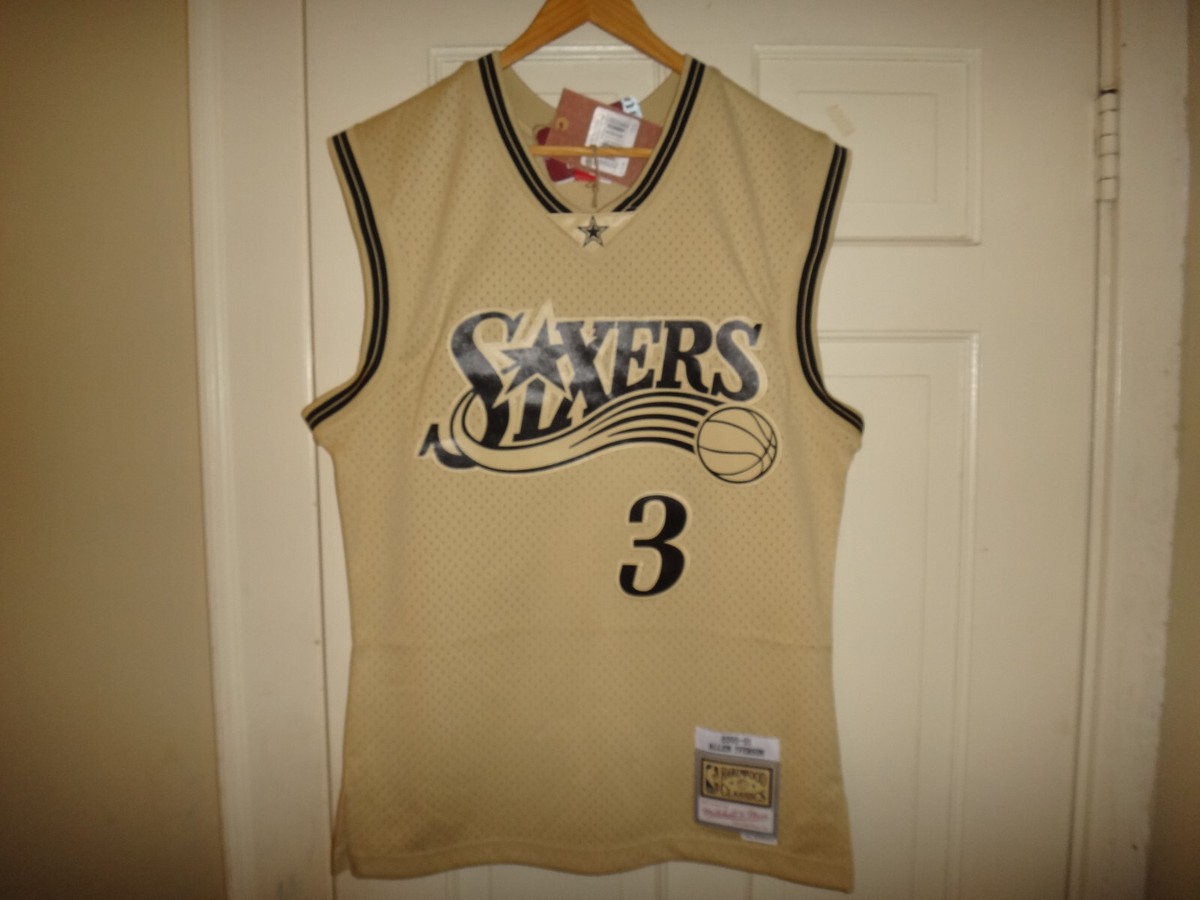 Allen Iverson 2000-01 Mitchell & Ness 76ers NBA Khaki Black
