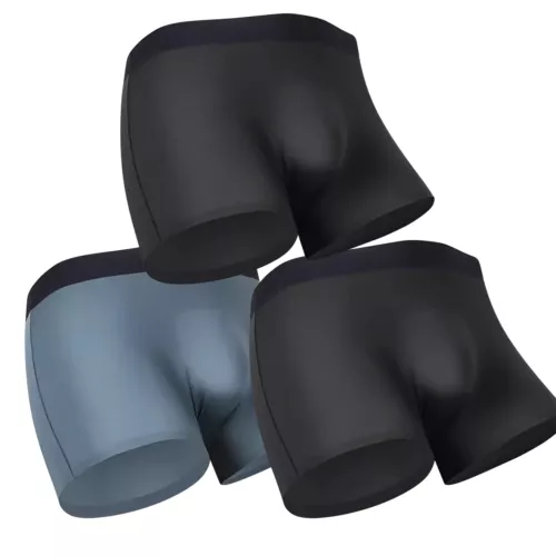 3 PIEZAS Hombres 3D-Bolsa Boxer Calzoncillos Anti-Rozaduras Ropa Interior Seda Hielo Transpirable - Imagen 33 de 38