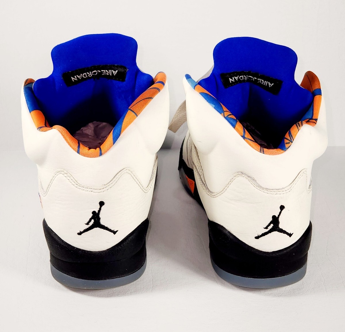 Air Jordan 5 Retro GS 6 Y Womens size 7.5 White/Orange/Blue