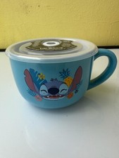 Disney Lilo Stitch Ceramic Soup Mug With Pressure Release Lid - 24 Oz 709 ML