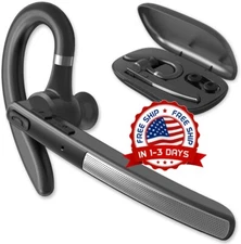 Trucker Wireless Mic Blue Parrot Bluetooth Noise Cancelling Headset Earpiece Ear