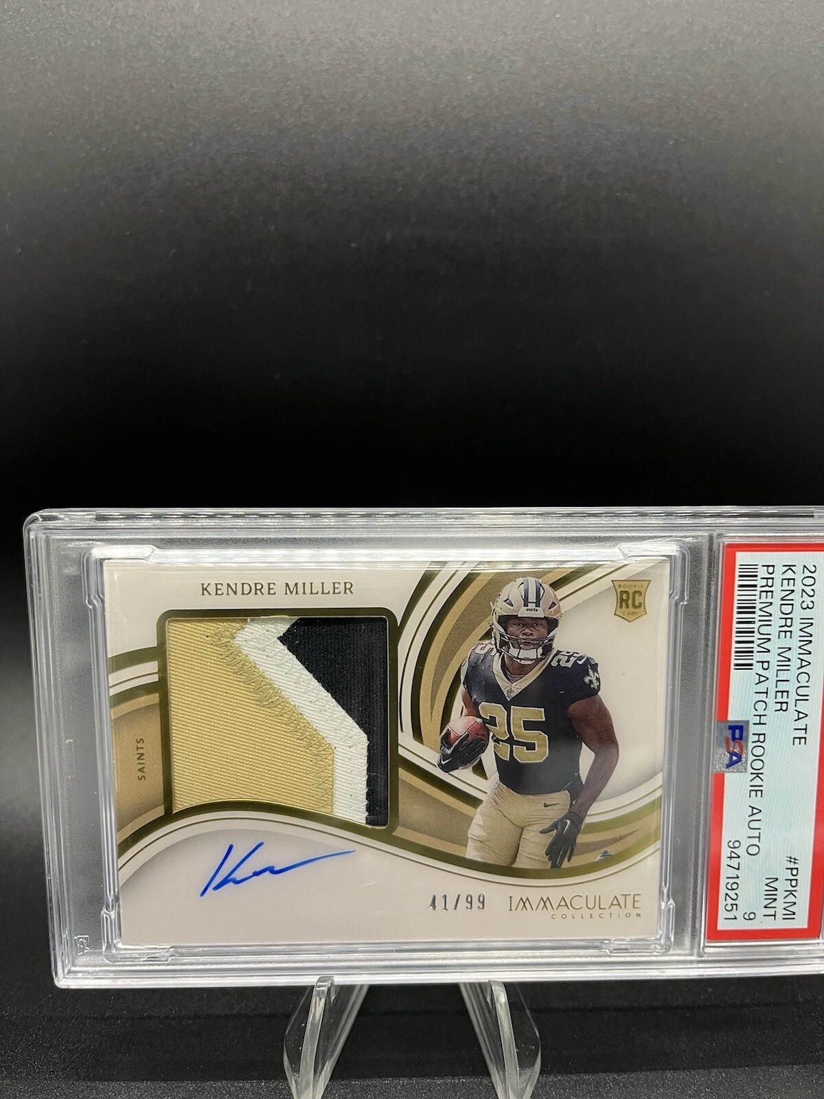 Kendre Miller Panini Immaculate Collection Premium Patch Rookie Autographs #PPKMI Base