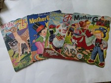 vintage linen child's books Lot Of 4 1940 'S   At The Zoo Mother Goose  Farm 