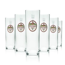 6x Peters K&ouml;lsch Bierglas 0,2l K&ouml;lsch Stange Gl&auml;ser Set Altbiergl&auml;ser Brauerei