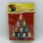 NOS 10 Sealed Hard Plastic Colored Bells CHRISTMAS Ornaments Crafts
