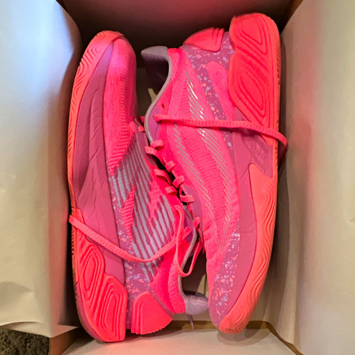 New Balance Pink/Purple Low Top Lace-Up Athletic Sneaker, Rubber Outsole