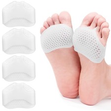 Metatarsal Pads, 4 Pairs Ball of Foot Cushions for Men Women, Soft Silicone
