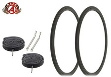 ALTA BICYCLE 700x25c LIGHTWEIGHT BLACK SPEED SLICK TIRES 60MM PRESTA TUBES 6pc 