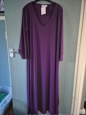 BNWT Box2 Size 22 / 24 Purple V Neck Maxi Long Dress (725/208/v)