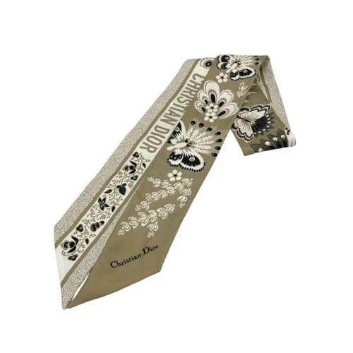 Authentique écharpe Christian Dior beige motif logo fl x 6 cm toutes saisons