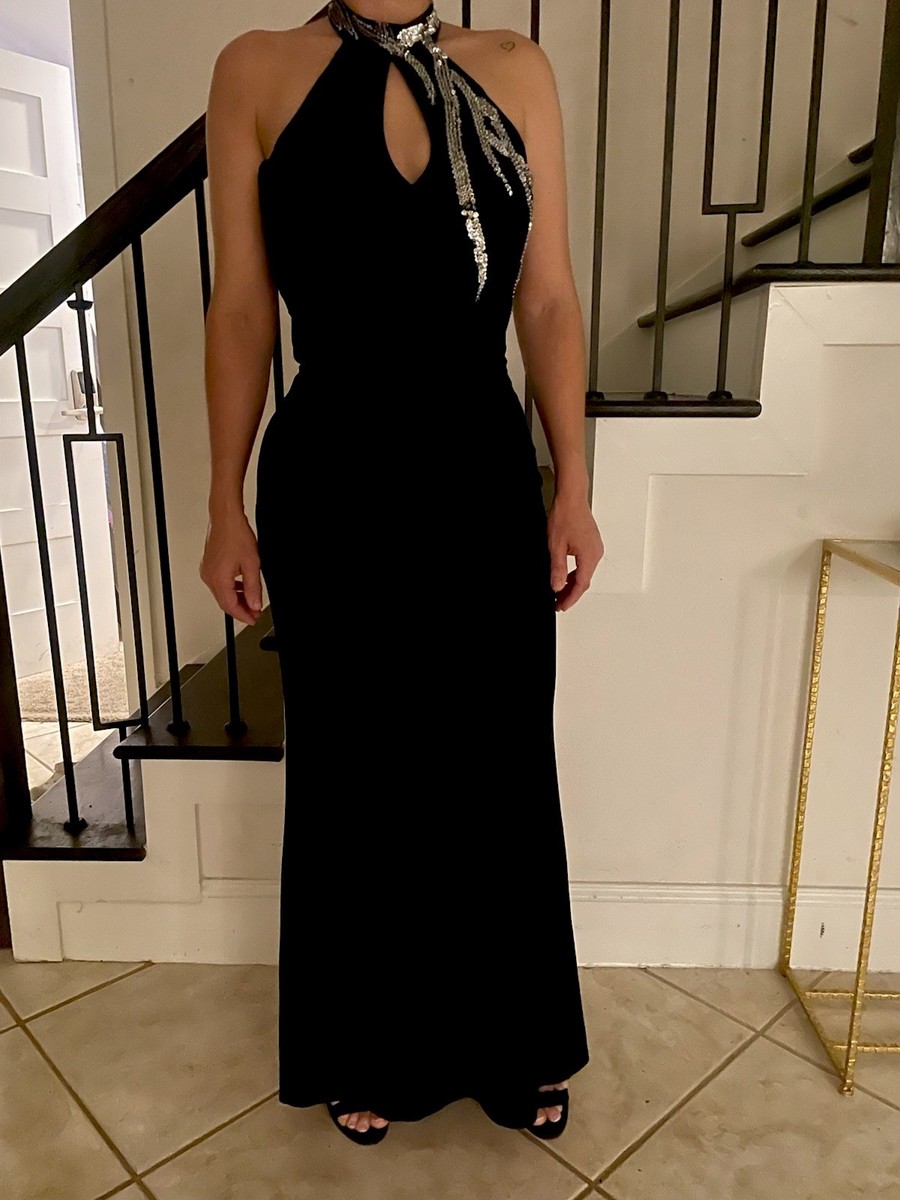 Velvet Maxi Dress Night Way Black Size 6