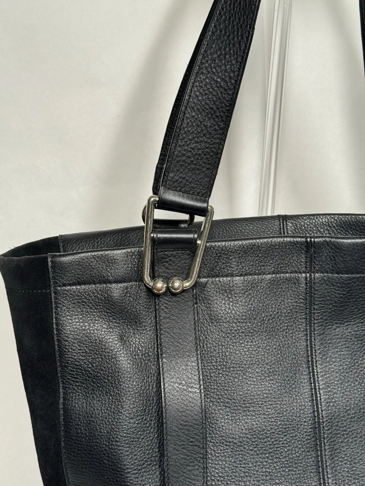 Bolso de Mano Vince Camuto Grande de Cuero y Gamuza Negro Foto 3 de 4