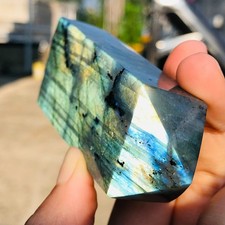 169g Natural Blue Light Labradorite Quartz Crystal Tower Mineral Reiki T616