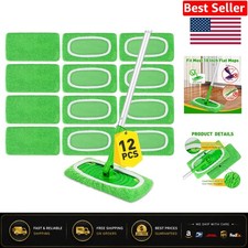 Eco-Friendly Washable Mop Pads - 12 Reusable Microfiber Pads for All Floor Types