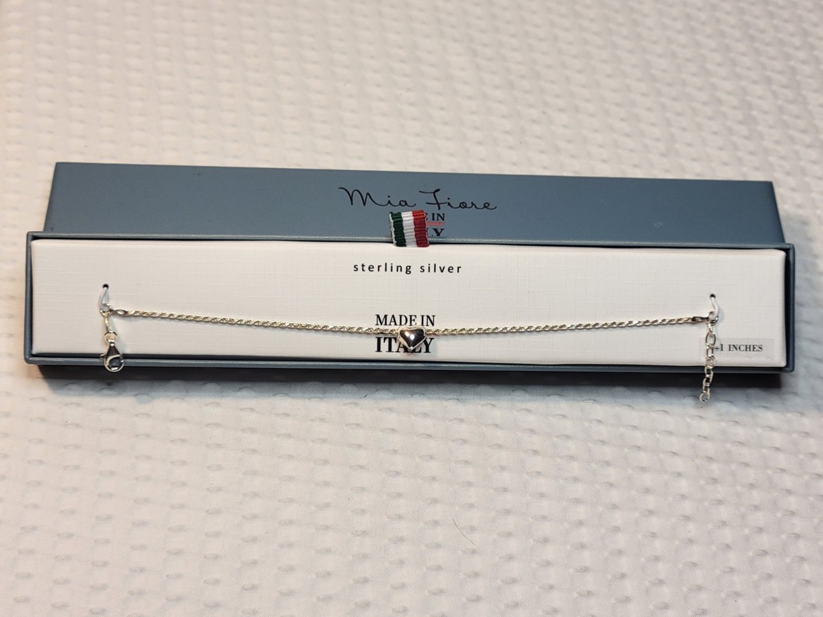 アクセサリー Mia Mia Fiore Sterling Silver 925 Puffy Heart Bracelet 7