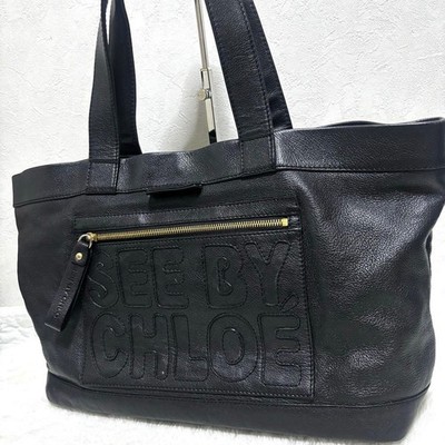 Beautiful item  Sea by Chloe tote bag shoulder bag leather genuine leather big