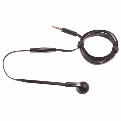 Mono Headset Wired Earphone Single Earbud 3.5mm Headphone Flat for Smart Phones