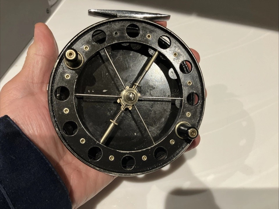 Moulinet De Pêche Vintage Allcocks Sea Knight - Aluminium 4,5'' Centrepin - Angleterre