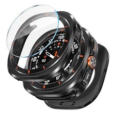 3 in 1 Metal Case for Samsung Galaxy Watch Ultra - 47mm Black/Orange