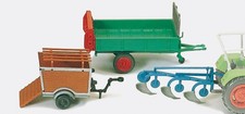 Preiser 17918 Plough/Dung Spreader/Pig Trailer HO
