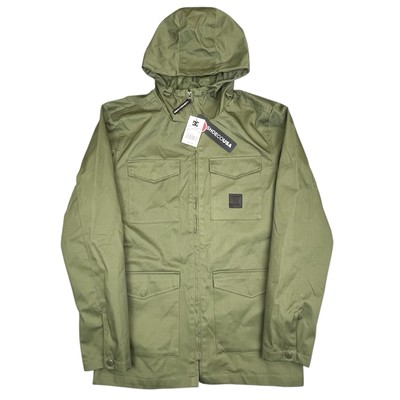 DC Shoes Jacket Men's Medium Green Coat Long Anorak Full Zip Skate Outdoor NWT