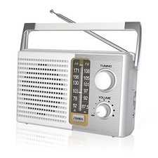 AM FM Radio with Best Reception, Portable Battery Operated Transistor White