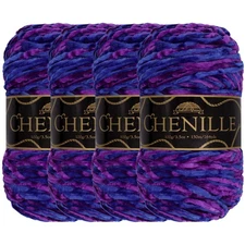 JubileeYarn Chenille Yarn - 100g/Skein Worsted Weight - Elysium - Variegated ...