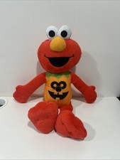 Sesame Street Halloween Plush Elmo In Pumpkin Costume 16  Tall