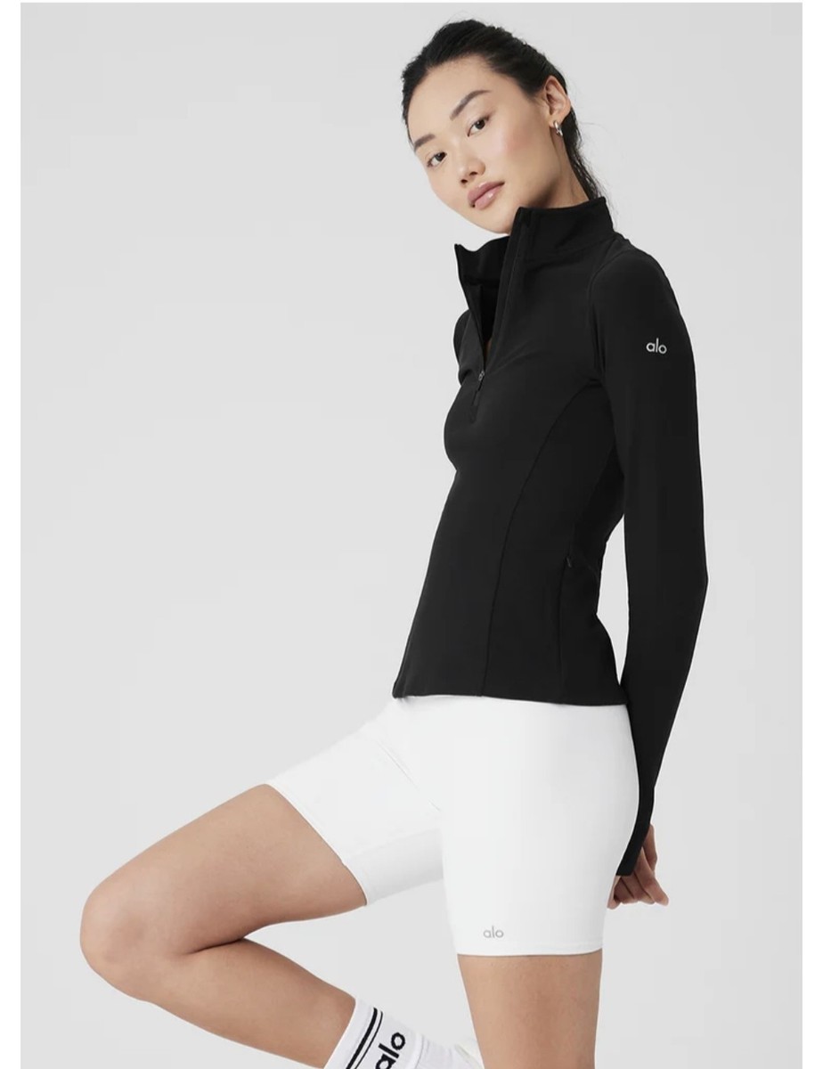 ALO YOGA ORIGINAL Alosoft 1/2 Zip Rapid Pullover. Black Small | eBay