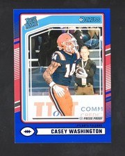2024 Panini Donruss - Rated Rookie Casey Washington #392 Blue Press Proof (RC)