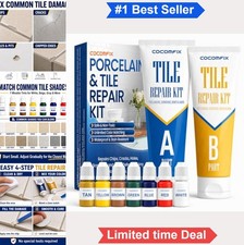 Tile Repair Kit Ceramic Porcelain Chips Cracks Color Match 7 Tints Waterproof