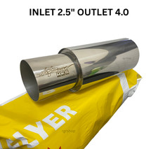 Hks Hi-power Universal Single Exhaust Muffler Oem Inlet 2.5 Outlet 4.0 Inches Ss Hks Hi-power Universal Single Exhaust Muffler Oem Inlet 2.5 Outlet 4.0 Inches Ss