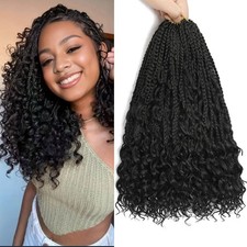 12 Inch Goddess Box Braids Crochet Hair 8 Packs Pre-Looped Bohemian Braiding Hai