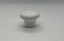 1" Ceramic Mushroom Knob White
