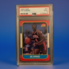 1986 Fleer #27 Joe Dumars Rookie Card Graded Psa 9 Mint Detroit Pistons HOF
