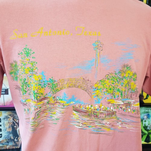Vintage Tee Shirt Size Large Pink San Antonio Texas - Picture 2 of 11